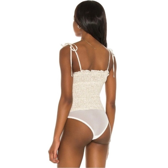 Free People Bardot Bodysuit in Ivory Combo X-Small Women's Cami Top - Picture 2 of 10